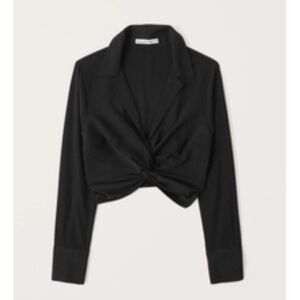 NWT Abercrombie & Fitch Twist Front Collared Blouse